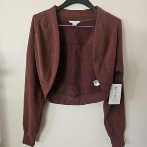 NWT ATHLETA Retroplush Wrap - Cardigan Cropped Womens Sz L